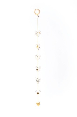 Mini herzkette grau gold - "grau, gold"