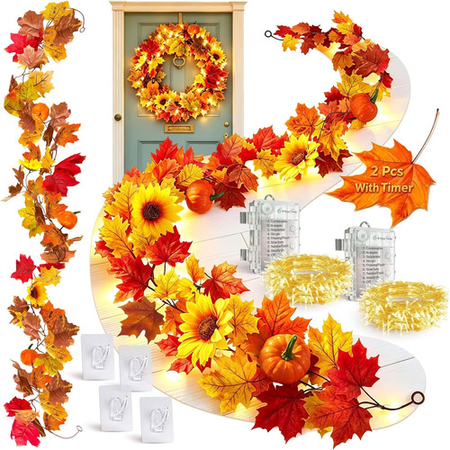 Herbstdeko lichterkette mit - herbstdeko,