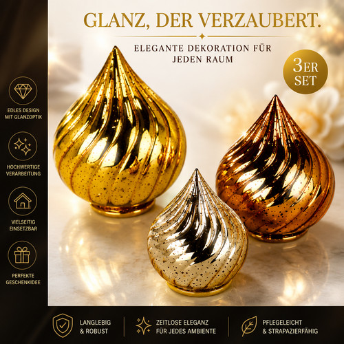 Glastropfen rillendesign mit - 3,