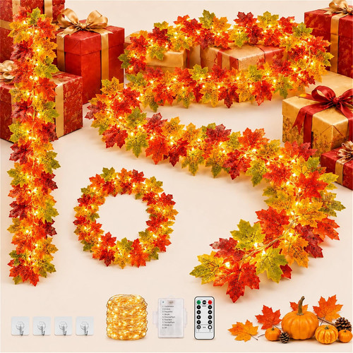 Herbstgirlande mit leds - mit, 2er
