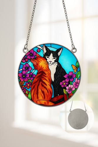 Fensterhänger katzen bunt - katzen,