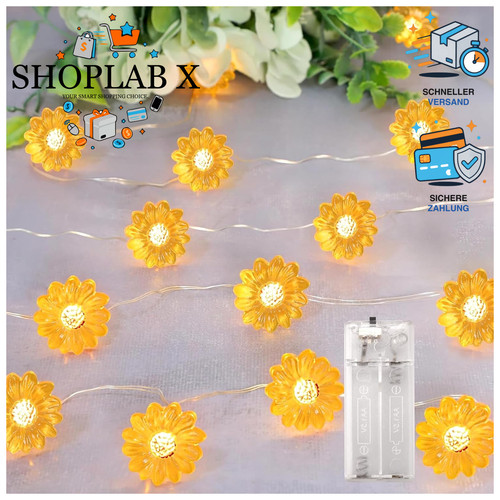 Lichterkette sonnenblume 20 - lichterkette, 2m
